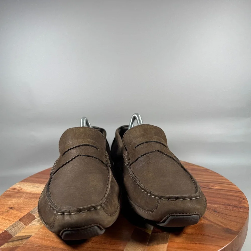Cole Haan Mens Brown Leather Penny Loafer Driving Mocs C35780 Size 10.5 M